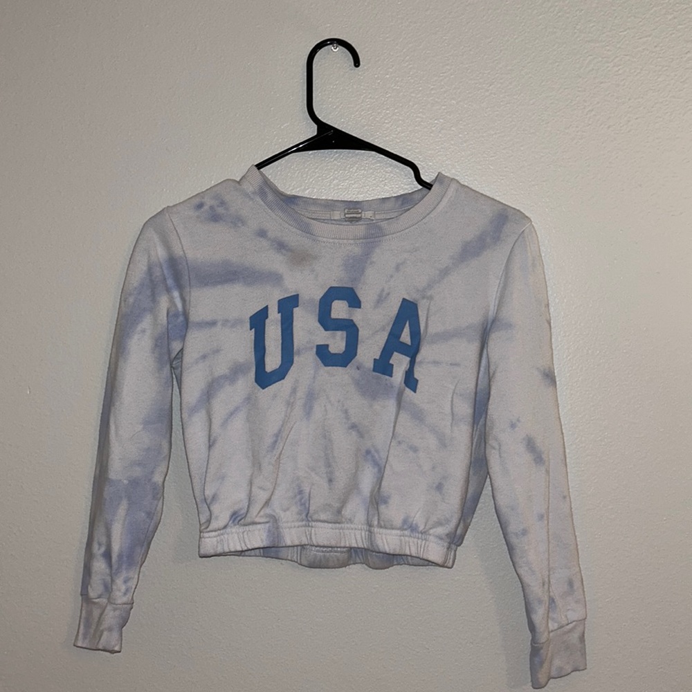 Kids cropped usa crewneck
